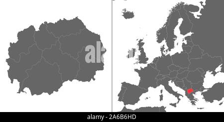Carte de l'Italie avec emplacement sur carte de l'Europe Illustration de Vecteur