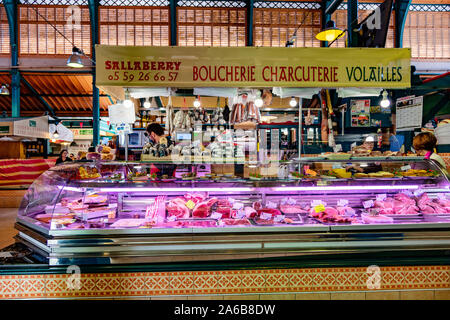 Saint Jean de Luz, France - 08 septembre 2019 - Vue d'une tranche d'une viande Basque traiteur lors la halle Banque D'Images