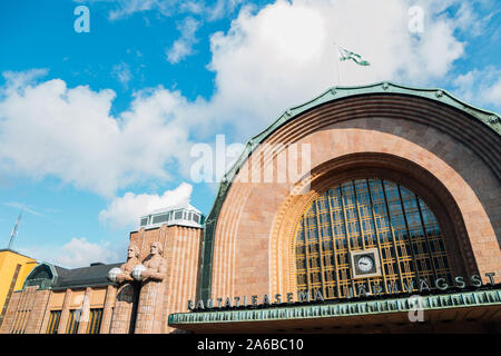 Helsinki, Finlande - le 15 août 2019 : la gare centrale d'Helsinki Banque D'Images