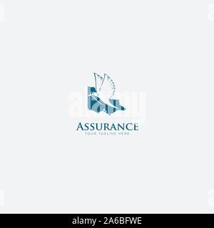 L'assurance de l'Australie avec mascot logo oiseau Illustration de Vecteur