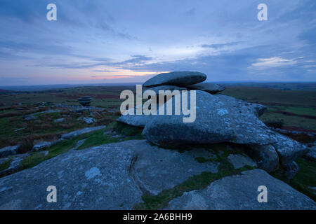 Éperon rocheux sur la Colline Stowes Bodmin Moor Banque D'Images