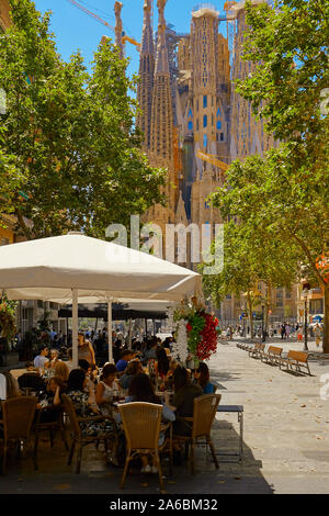 Barcelone, Espagne - 30 juin 2019 : église de la Sagrada Familia à Barcelone. Église de la Sainte Famille. Banque D'Images