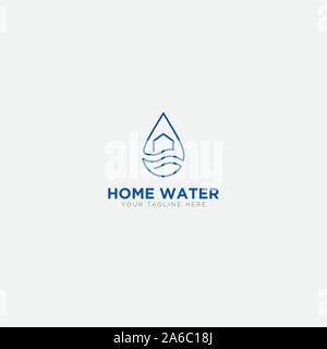 L'eau accueil logo design et logo accueil moderne Illustration de Vecteur