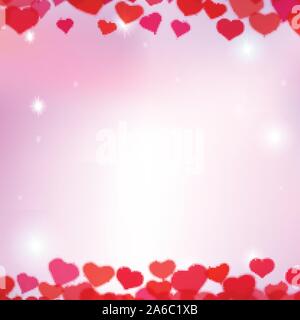 Valentines Day background avec des coeurs tendres floue Illustration de Vecteur