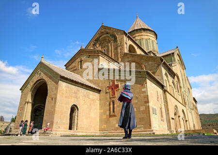 La cathédrale de Svetitskhoveli ou cathédrale de la Pilier de vie, patrimoine mondial de l'UNESCO à Mtskheta (Géorgie) Banque D'Images