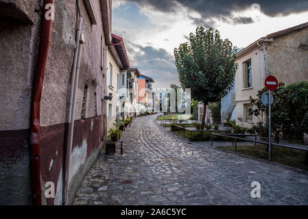 Zone Varosi, la vieille ville traditionnelle d'Edesse ville, en Macédoine, Grèce Banque D'Images