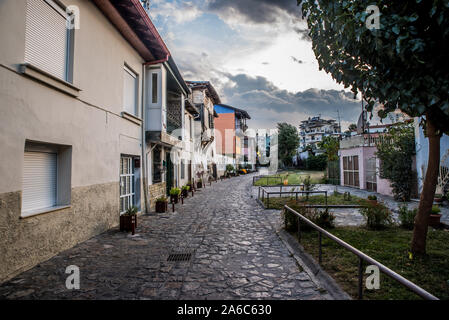 Zone Varosi, la vieille ville traditionnelle d'Edesse ville, en Macédoine, Grèce Banque D'Images