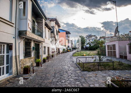 Zone Varosi, la vieille ville traditionnelle d'Edesse ville, en Macédoine, Grèce Banque D'Images