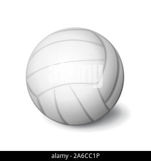 Volley ball blanc isolé, l'icône de l'équipement sportif, l'illustration vectorielle. Illustration de Vecteur