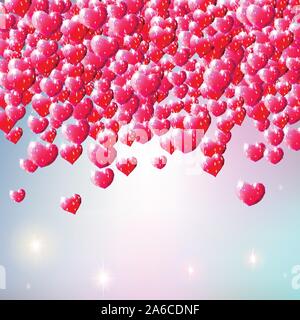 Valentines Day background avec des coeurs gem Illustration de Vecteur