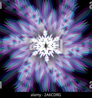 Flocon de neige de Noël signe avec aberrations Illustration de Vecteur