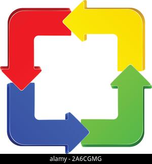 Simple jeu de flèches colorées Illustration de Vecteur