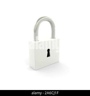 De verrouillage en acier fermé isolé sur blanc l'arrière-plan. 3D illustration Banque D'Images