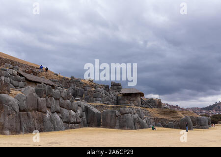 Forteresse de Sacsayhuaman à l'extérieur de la ville de Cusco au Pérou Banque D'Images