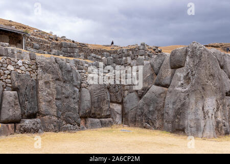 Forteresse de Sacsayhuaman à l'extérieur de la ville de Cusco au Pérou Banque D'Images