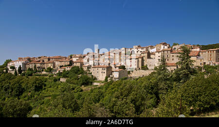 Vue panoramique Mons hilltop village Var Provence France Banque D'Images