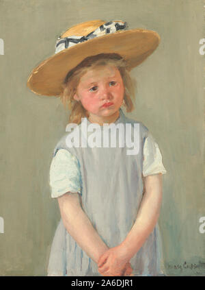 Enfant dans un chapeau de paille - Mary Cassatt 1886 Banque D'Images