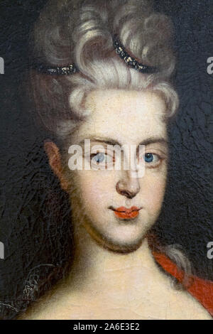 Portrait de la princesse Charlotte Christine Sophia de Brunswick-Wolfenbuttel, épouse de Tsarevitch Alexei, par un artiste inconnu. Banque D'Images