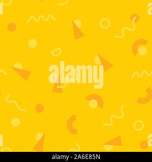 Modèle sans couture avec 80s style geometics memphis et seul ton de couleurs Illustration de Vecteur