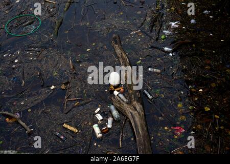 La pollution plastique perdre la tête Banque D'Images