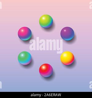 Résumé fond trame avec l'acide brillant memphis boules de couleur rose et bleu sur toile hipster Illustration de Vecteur