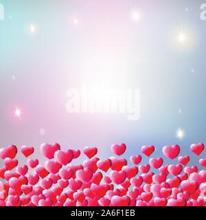 Valentines Day background avec des coeurs gem Illustration de Vecteur