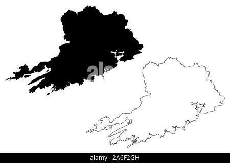 Le Conseil du comté de Cork (République d'Irlande, les comtés de l'Irlande) map vector illustration, scribble sketch carte Liège Illustration de Vecteur