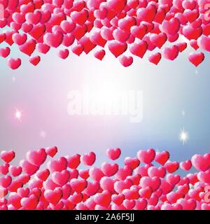 Valentines Day background avec des coeurs gem Illustration de Vecteur