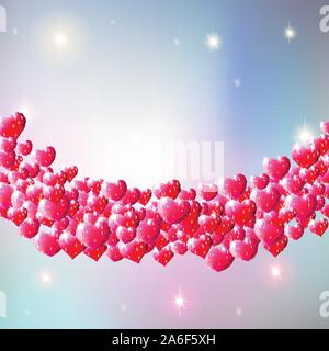 Valentines Day background avec des coeurs gem Illustration de Vecteur