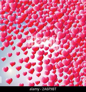 Valentines Day background avec des coeurs gem Illustration de Vecteur