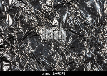 L'argent d'aluminium froissé, texturé abstract background Banque D'Images