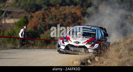 Salou, Catalogne, Espagne. 26 octobre 2019 ; Salou, Catalogne, Espagne ; World Rally Championship, Espagne Rally, SS10/11 ; TOYOTA GAZOO RACING pilote WRT Ott T ?NAK et co-pilote Martin J ?RVEOJA dans leur Toyota Yaris WRC - usage éditorial Banque D'Images