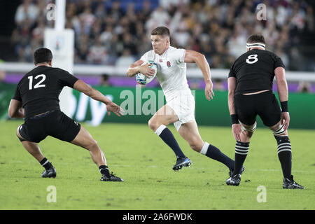 Kanagawa, Japon. 26Th Oct, 2019. Le capitaine de l'Angleterre Owen Farrell en action lors de la Coupe du Monde de Rugby 2019 1 demi-finale entre la Nouvelle-Zélande et l'Angleterre au stade international de Yokohama, près de Tokyo. L'Angleterre bat l'Nouvelle-zélande 19-7. Credit : Rodrigo Reyes Marin/ZUMA/Alamy Fil Live News Banque D'Images