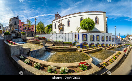 Paysage avec célèbre Paseo de Canarias rue sur Firgas, Gran Canaria, Îles Canaries, Espagne Banque D'Images