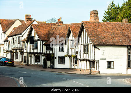 Dedham high street, dans le Suffolk, célèbre pays de Constable Banque D'Images