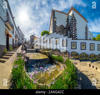 Paysage avec célèbre Paseo de Canarias rue sur Firgas, Gran Canaria, Îles Canaries, Espagne Banque D'Images