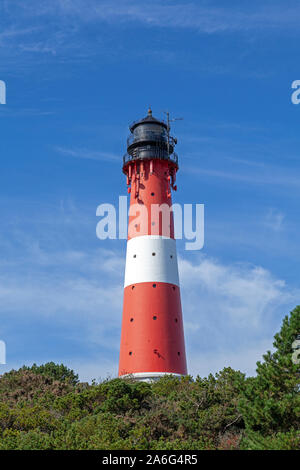 Le phare à Hoernum sur l'île de Sylt, Schleswig-Holstein, Allemagne. Banque D'Images