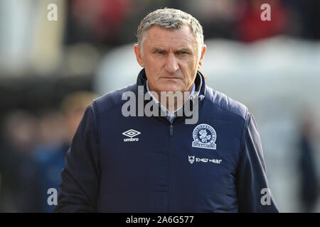 26 octobre 2019, Deepdale, Preston, England ; Sky Bet Championship, Preston North End v Blackburn Rovers : Tony Mowbray manager de Blackburn Rovers avant le Crédit : Richard Long/News Images Banque D'Images