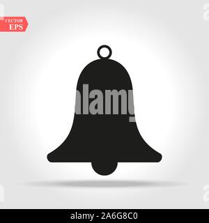 L'icône de notification de bell pour les message de la boîte de réception. Bell pour un réveil et une icône d'alerte de l'application smartphone. L'icône de Bell dans le quartier branché de télévision isolé de style Illustration de Vecteur