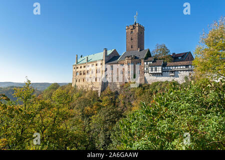 Près de Château de Wartburg Eisenach dans l'Etat libre de Thuringe, Allemagne. Banque D'Images