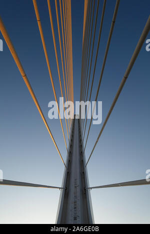 Pont Alamillo de Séville, Andalousie, espagne. Architecte Santiago Calatrava Banque D'Images