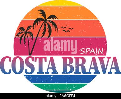 Costa brava espagne destination voyage shirt logo Vector. Illustration de Vecteur