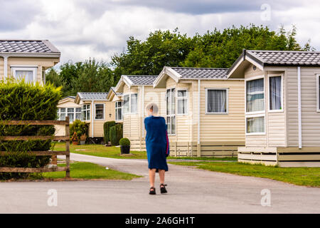 Mobil-homes de luxe au coeur de la Derbyshire Peak District national park et Ashbourne tourné sur une belle journée ensoleillée, Callow Top Banque D'Images