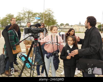 Visite de La Rochelle en bus de mer, Place de la chaîne, Port Neuf, Base nautique de Port Neuf, fin du monde, le phare de St Nicolas et de la chaîne des tours Banque D'Images