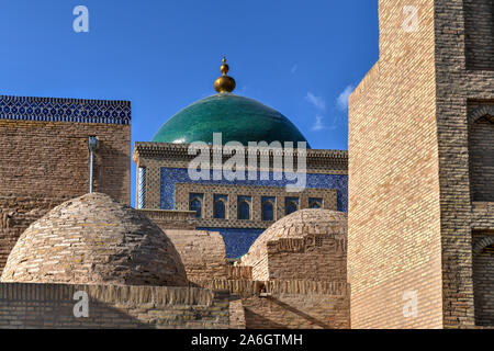 L'architecture de la vieille ville et madrassa Islam Khoja Minaret. Banque D'Images