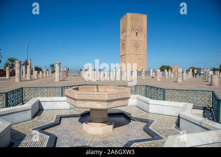 Vieille Tour Hassan à Rabat, Maroc Banque D'Images