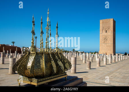 Vieille Tour Hassan à Rabat, Maroc Banque D'Images