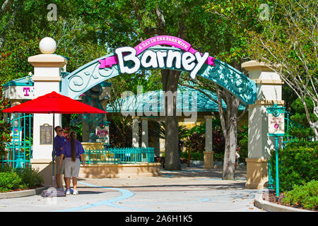 Une Journée au Parc avec entrée privée, Barney Spectacle pour enfants, le complexe Universal Studios Orlando, Floride, USA Banque D'Images