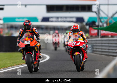 Victoria, Australie. 27 Oct, 2019. Moto GP d'Australie, de qualification ; Mika Kallio, Marc Marquez en qualifications - usage éditorial : Action Crédit Plus Sport Images/Alamy Live News Banque D'Images