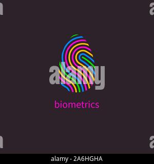 Logo d'empreintes digitales, l'icône d'empreintes biométriques de sécurité, identité, modèle digitel id modèle vectoriel Illustration de Vecteur